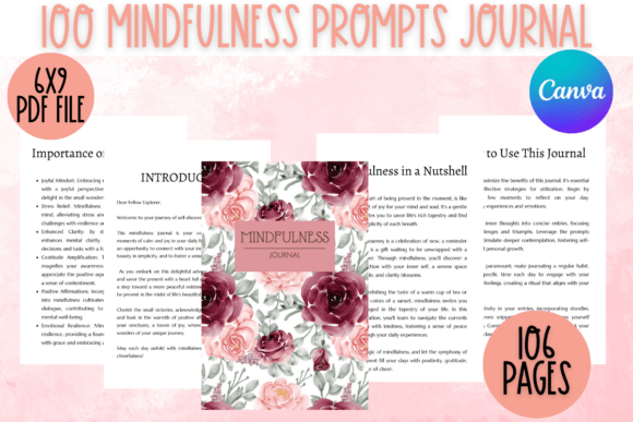 100 Mindfulness Writing Prompts Journal