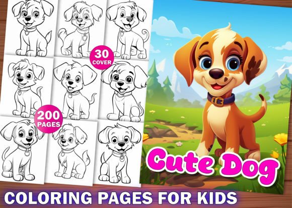 200 Cute Dog Coloring Pages for Kids KDP: A Perfect Resource for Creative Learning