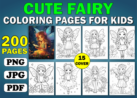 200 Cute Fairy Coloring Pages for Kdp: A Creative Resource for Everyone