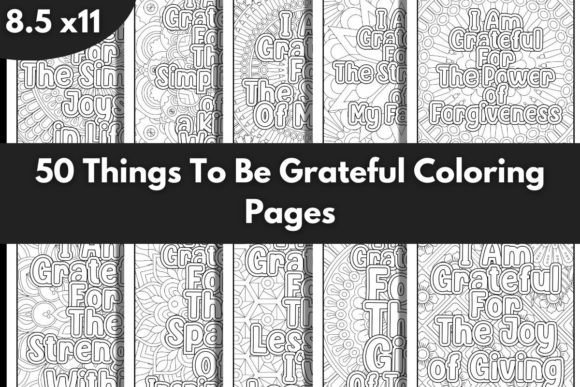 50 Things to Be Grateful Coloring Pages for Mindful Creativity