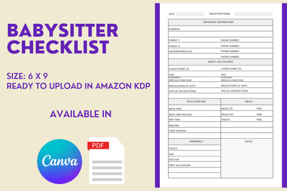 Babysitter Checklist - KDP Interior: A Practical Tool for Every Parent and Caregiver