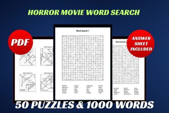 Horror Movie Word Search for Adult: A Spine-Tingling Fusion of Puzzles and Cinematic Terror