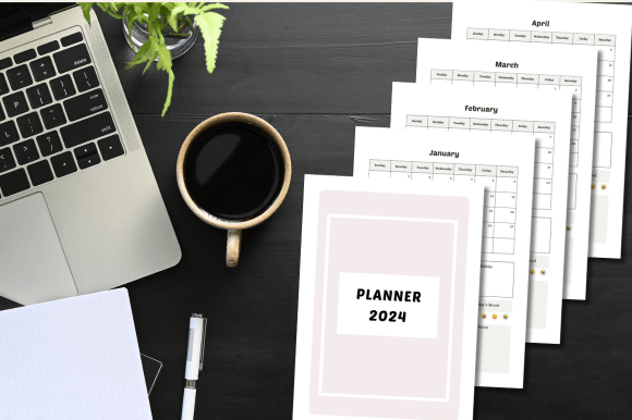 Monthly and Daily Planner 2024 A4