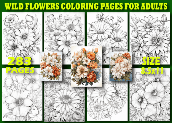 Wild Flowers Coloring Book for Adults